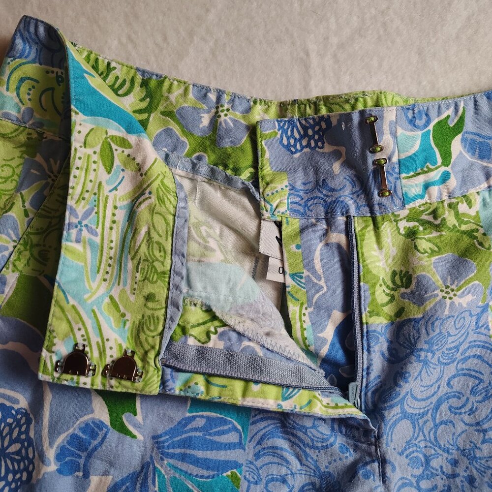 Vintage Lilly Pulitzer Patchwork Pants Sz 0 Floral Zoo Print Cropped - Picture 4 of 8